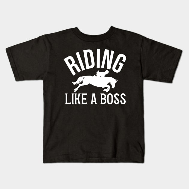 Horse Rider Quote Kids T-Shirt by The Jumping Cart